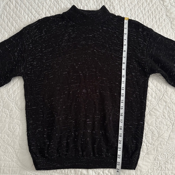 Vintage 80s Arielle Mock Neck Pullover Sweater Metallic Sparkle - Picture 6 of 8